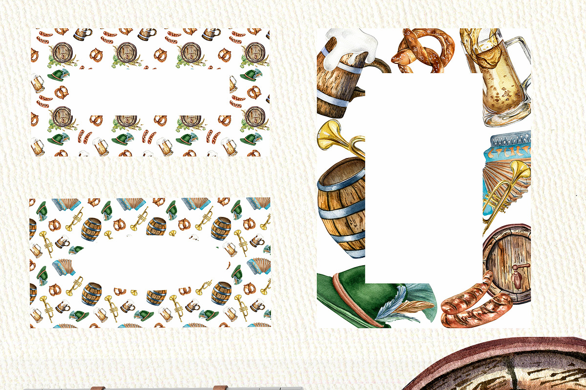 Beer festival watercolor collection, a Decorative Illustration by Kate Lanbina (Photo 9 of 15)