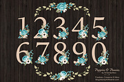 Vintage Blue Floral Numbers, an Illustration by Amanda Ilkov (Thumbnail 2 of 5)