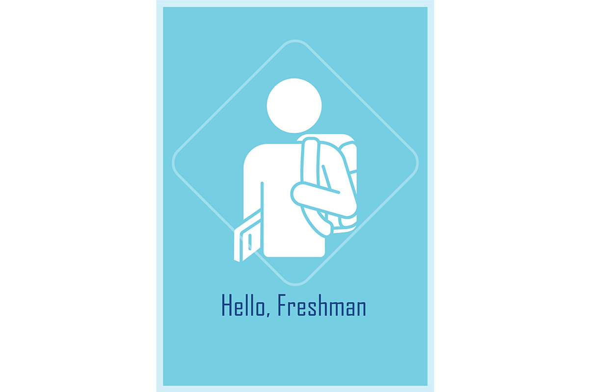 Welcome new student greeting card, a Flyer Template by IMG Visuals