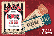 Circus retro posters tickets, a Texture Illustration by alena.sipilova (Thumbnail 1 of 2)