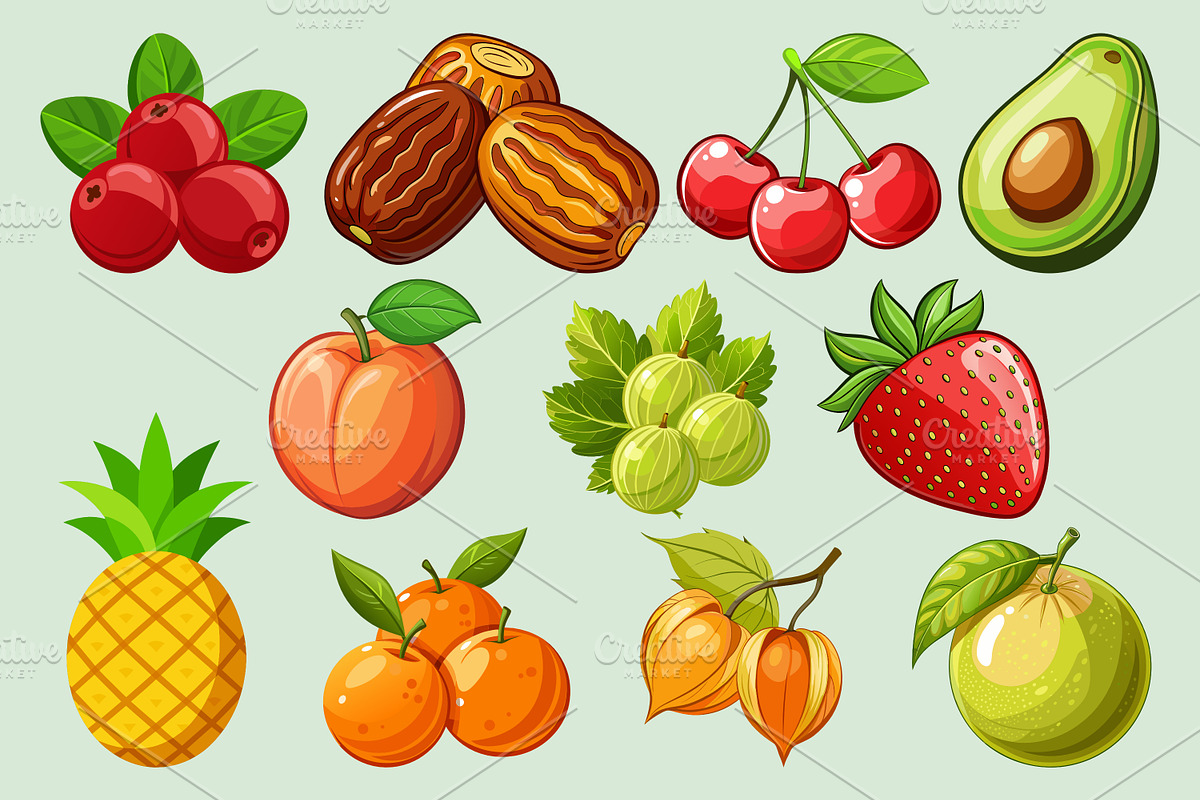 50 Fruit Illustration Pack, an Illustration by Riswan Ratta (Photo 3 of 6)