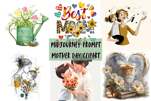 Prompt Mother Day Clipart, a Decorative Illustration by Creative design