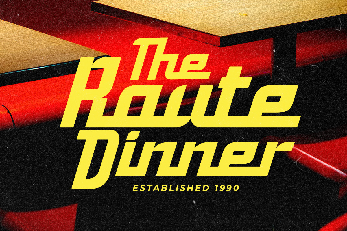 Racken Retro Futurism Display Font, a Script Font by Letterhend Studio (Photo 6 of 9)