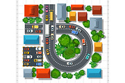 Top view of the plan city, a Texture Illustration by AlexZeL (Thumbnail 4 of 6)