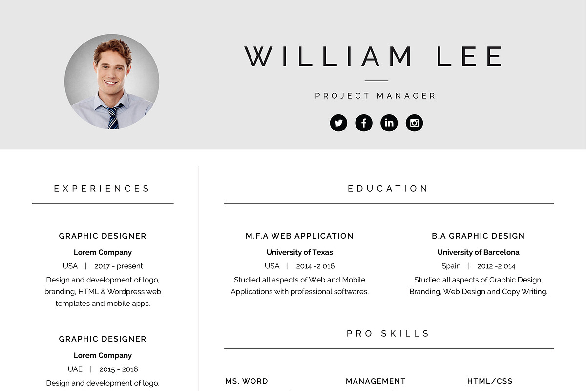 Creative Resume, a Resume Template by GraphicaShop (Photo 5 of 6)