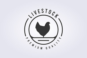 hen farm logo livestock symbol