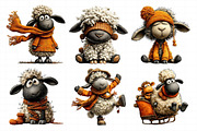 Quirky Winter Sheep Clipart, an Illustration by Daily.Designs (Thumbnail 5 of 5)