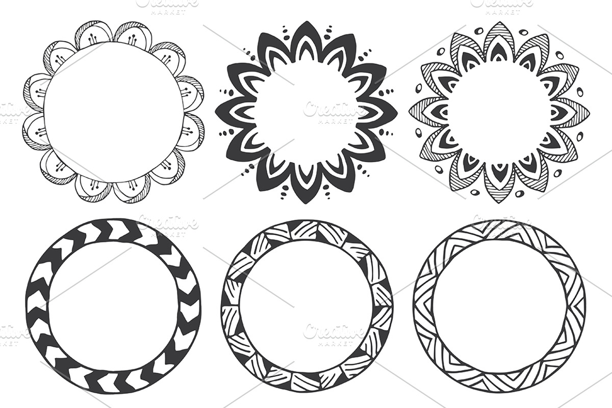 90 Decorative Round Frames, a Decorative Illustration by DESIGN BY nube