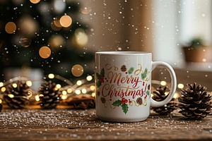 Christmas Mug Mockup, a Cups & Container Mockup by Designer Dude
