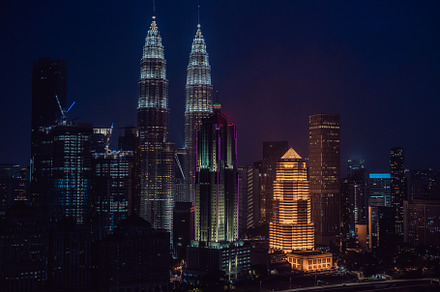 Kuala lumpur skyline at night stock photo containing night and skyline, an Architecture Photo by Elizaveta Galitskaya
