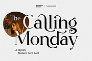 The Calling Monday - Modern Stylish, a Serif Font by RockboyStd (Thumbnail 1 of 12)