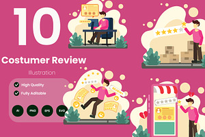 Customer Service Illustration Pack, a Person Illustration by baii09