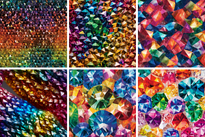 Rainbow Diamond Seamless Patterns