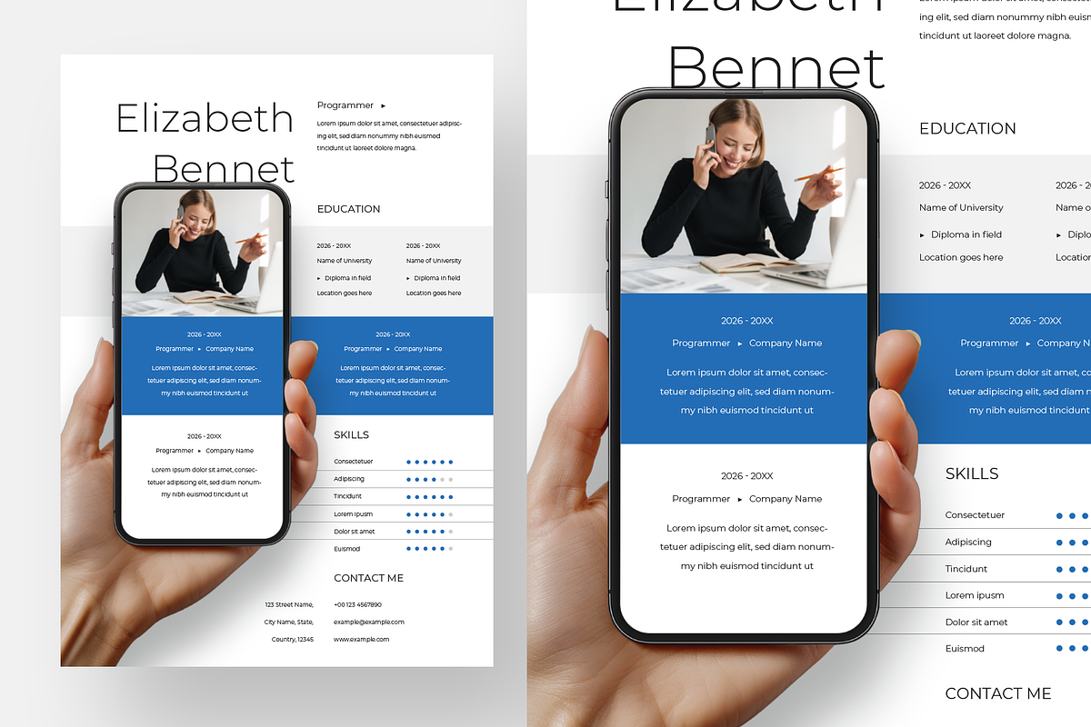 Creative CV with Smartphone Mockup, a Resume Template by Filip Studio (Photo 3 of 5)