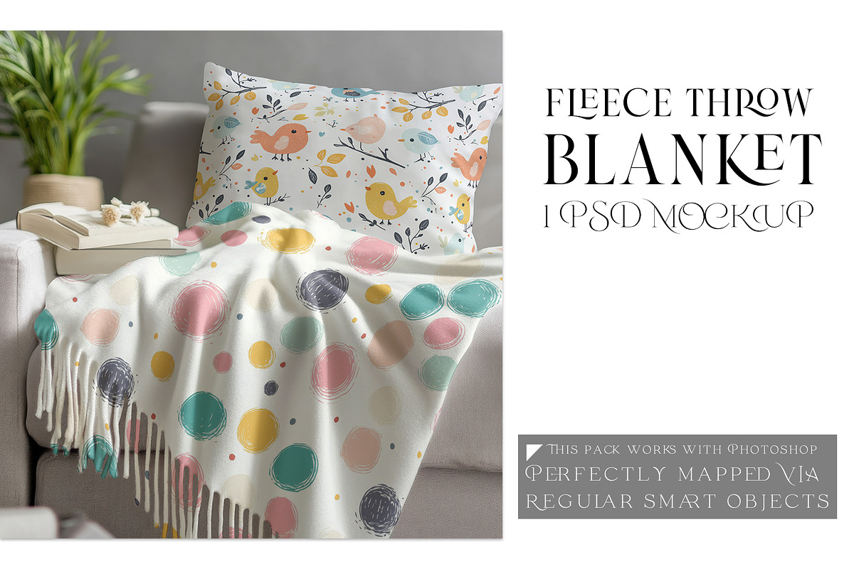 Blanket and Pillow Mockup, a Product Mockup by mock-ups (Photo 1 of 8)