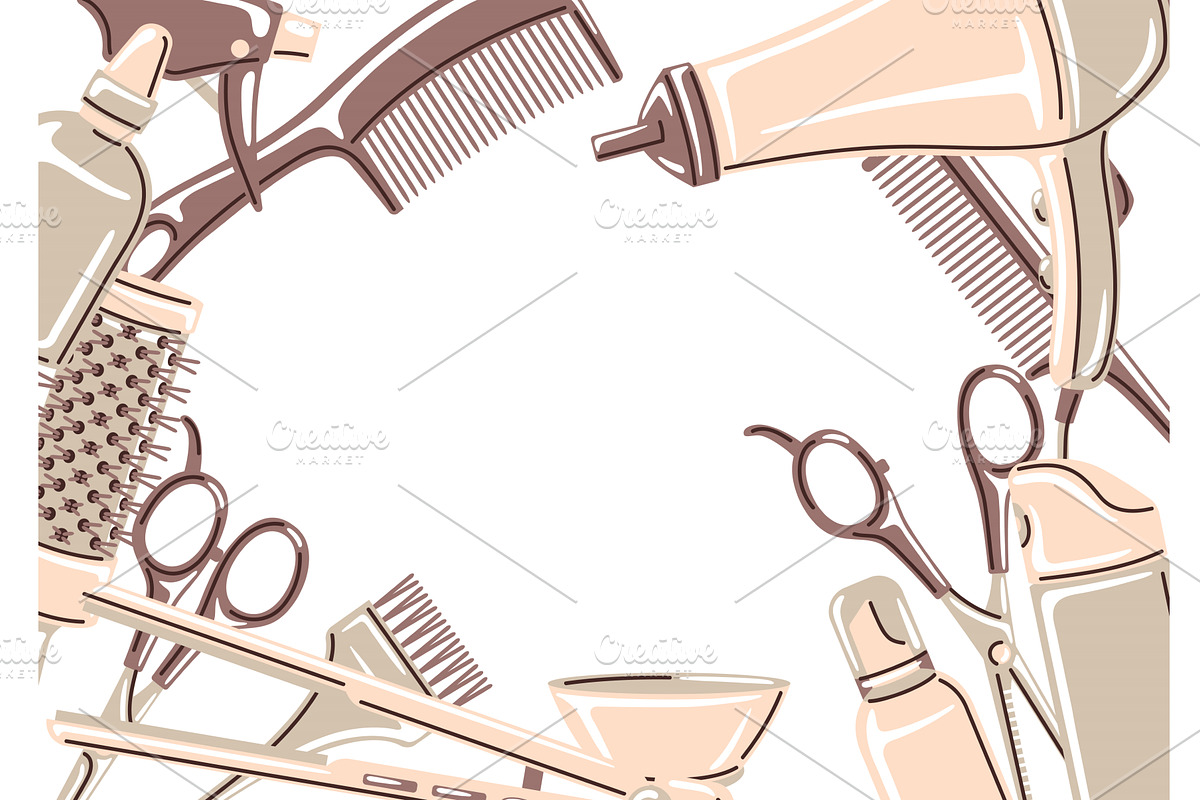 Barbershop frame with professional, a Work Illustration by incomible
