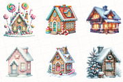 Watercolor Christmas House Clipart, an Illustration by OK Design (Thumbnail 4 of 5)