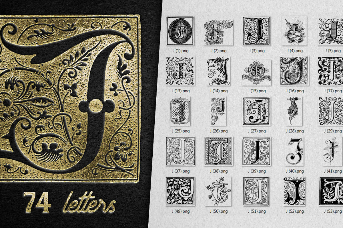 28 IN 1 VINTAGE LETTERS COLLECTION, a Symbol Font by Graphic Spirit (Photo 12 of 31)