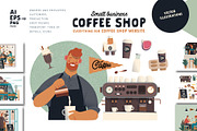 Coffee shop, Small business (vector), a Templates & Theme by Grivina's shop (Thumbnail 1 of 20)