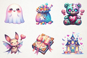 Cute Pastel Spooky Halloween Clipart, an Illustration by RobertsArt (Thumbnail 4 of 7)