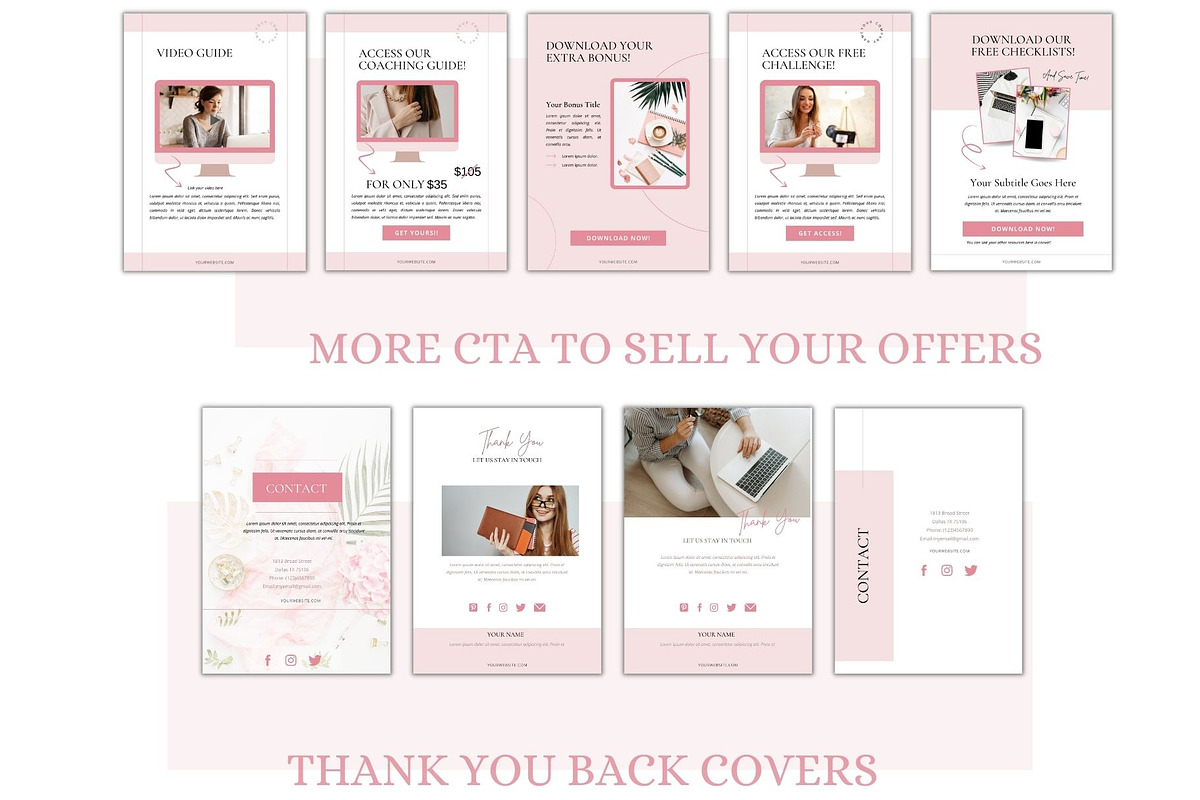 Blush Pink ebook template, workbook, a Books & Magazine Mockup by Millennials Marketing (Photo 7 of 9)