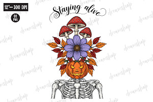 Skeleton Halloween Quote PNG, an Illustration by CreationArt
