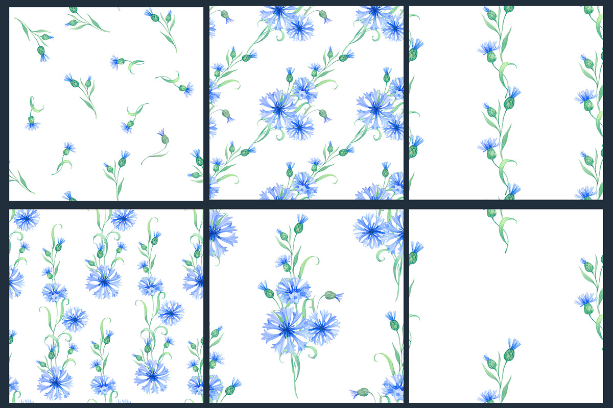 Blue cornflowers bundle, a Decorative Illustration by EshaStudio (Photo 8 of 15)