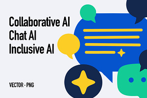 Collaborative AI icon AI chat icon, a Technology Illustration by Take Care Creative