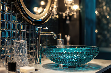 A stylish Hollywood Glam interior design style bathroom sink with a modern desi, an Arts & Entertainment Photo by Textures & Backgrounds