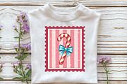 Christmas Candy Cane Coquette Stamps, an Illustration by Libby Wishes (Thumbnail 5 of 5)