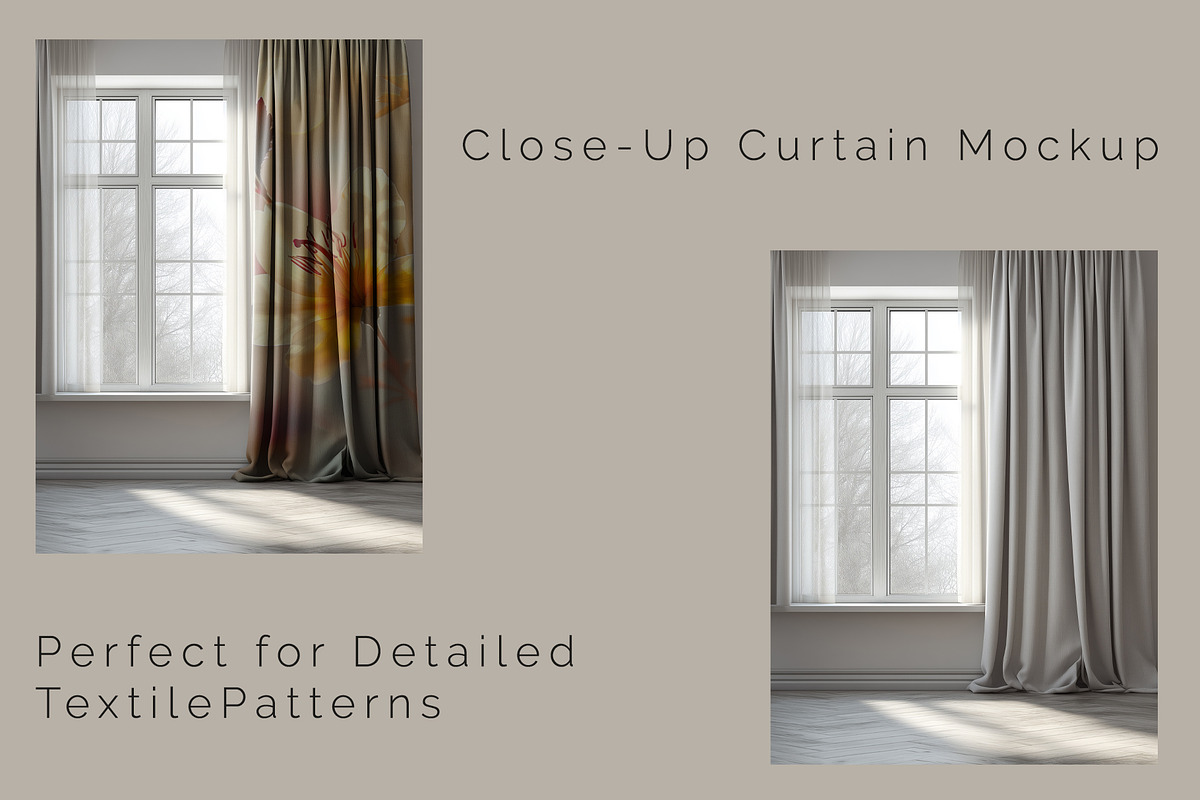 Curtain Mockup Set – 5 PSD Scenes, a Household Mockup by Vika_Softlife (Photo 3 of 9)