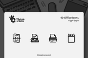 40 Office Glyph Icon, a Solid Icon by Those Icons (Thumbnail 1 of 2)