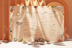 Rustic Restaurant Menu