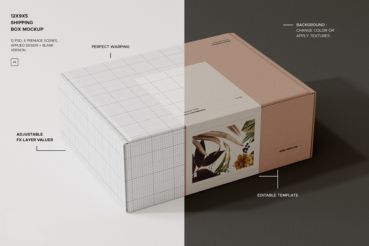 Shipping Box Mockup SIM. VOL1, a Packaging Mockup by Catkie - Digital Art (Photo 2 of 9)