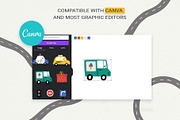 Happy Cars – Kids Clipart Set, a Transportation Illustration by Irina Ostapenko (Thumbnail 9 of 11)