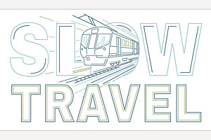 Slow leisurely train travel, future, a Transportation Illustration by Anna's Shop