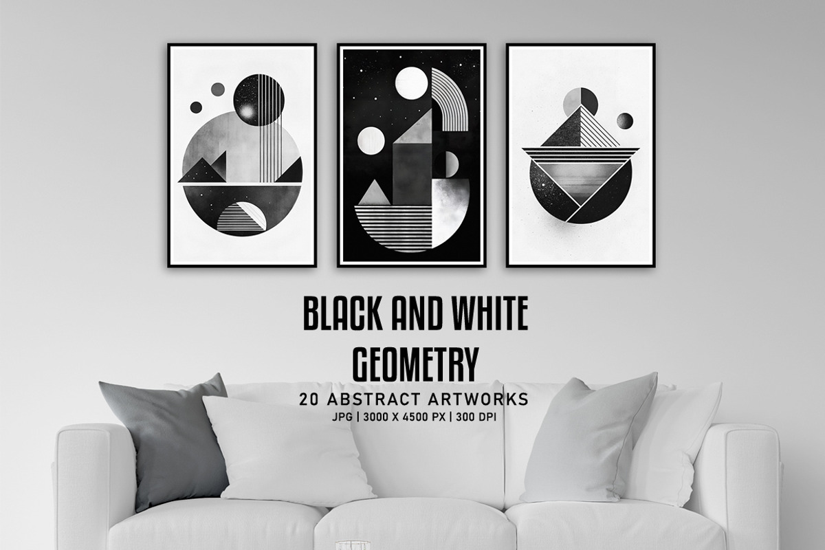 Black and White Geometry, a Decorative Illustration by Digital Art Creations (Photo 5 of 7)