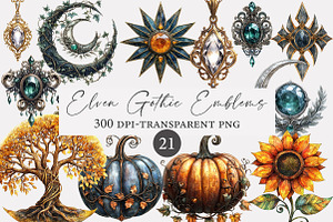 Elven Gothic Emblems CLIPART, an Illustration by Designworld