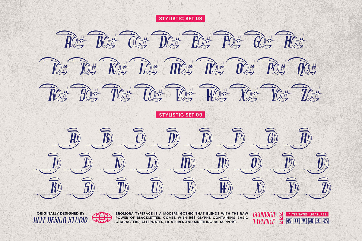 Bromora Typeface, a Blackletter Font by alit design (Photo 13 of 20)