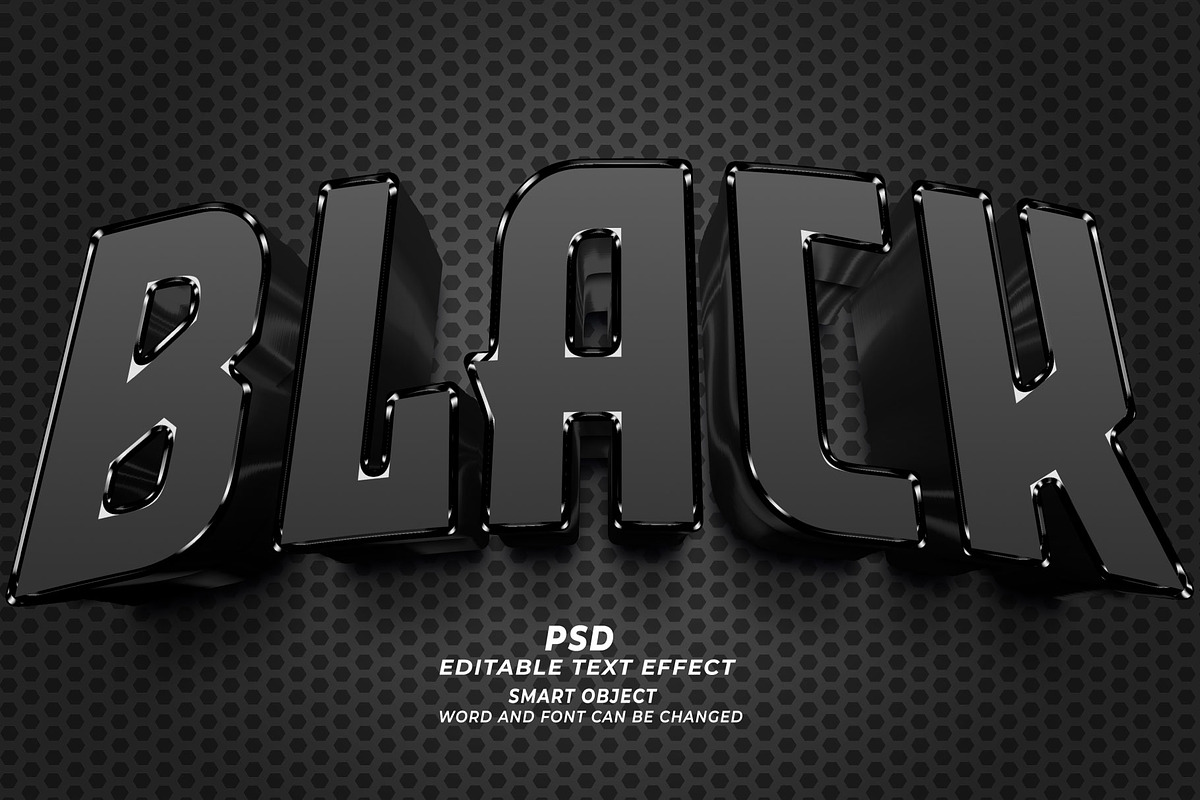 Black PSD 3d Editable Text Effect, a Layer Style Add-On by TrueVector