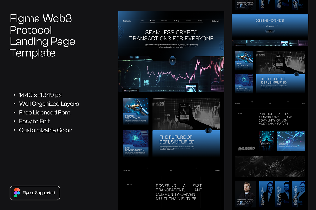 Figma Web3 DeFi Landing Page Templat, a Landing Page Template by Musara (Photo 1 of 6)