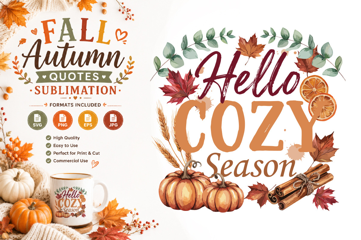 Fall Quotes Sublimation Bundle, a Seasonal Illustration by Actual Pixel (Photo 6 of 16)