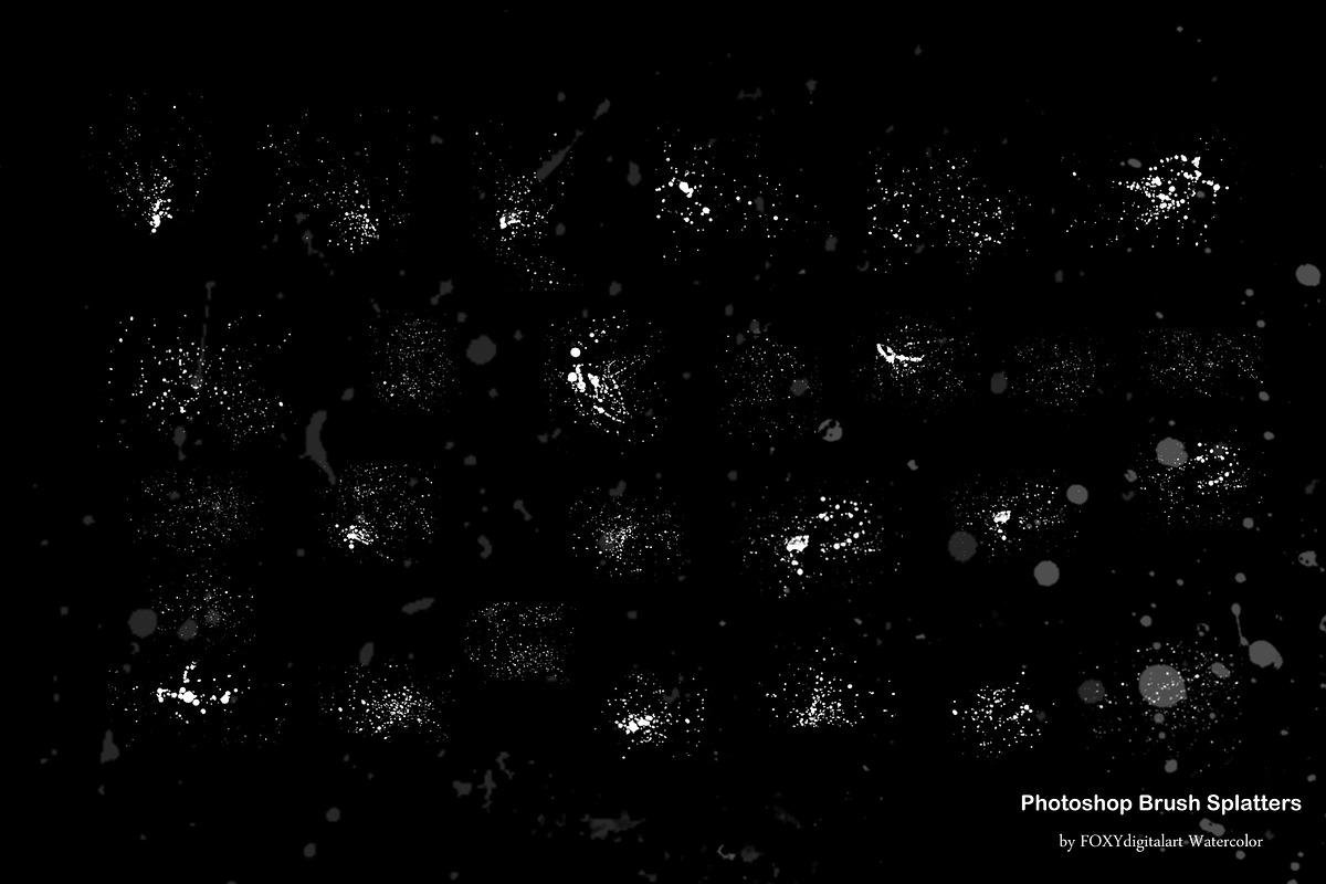 Grunge paint splatter brush set, a Brush Add-On by FOXYdigitalart (Photo 6 of 8)