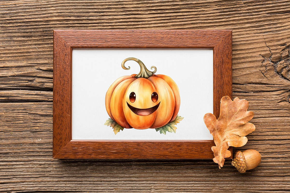 Watercolor halloween pumpkin png, an Object Graphic by KomtsyanTatyanaArt (Photo 4 of 4)