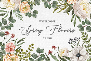 Watercolor Spring Flowers