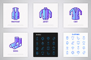 Clothes | 16 Thin Line Icons Set, an Outline Icon by Alex Blogoodf (Thumbnail 6 of 7)