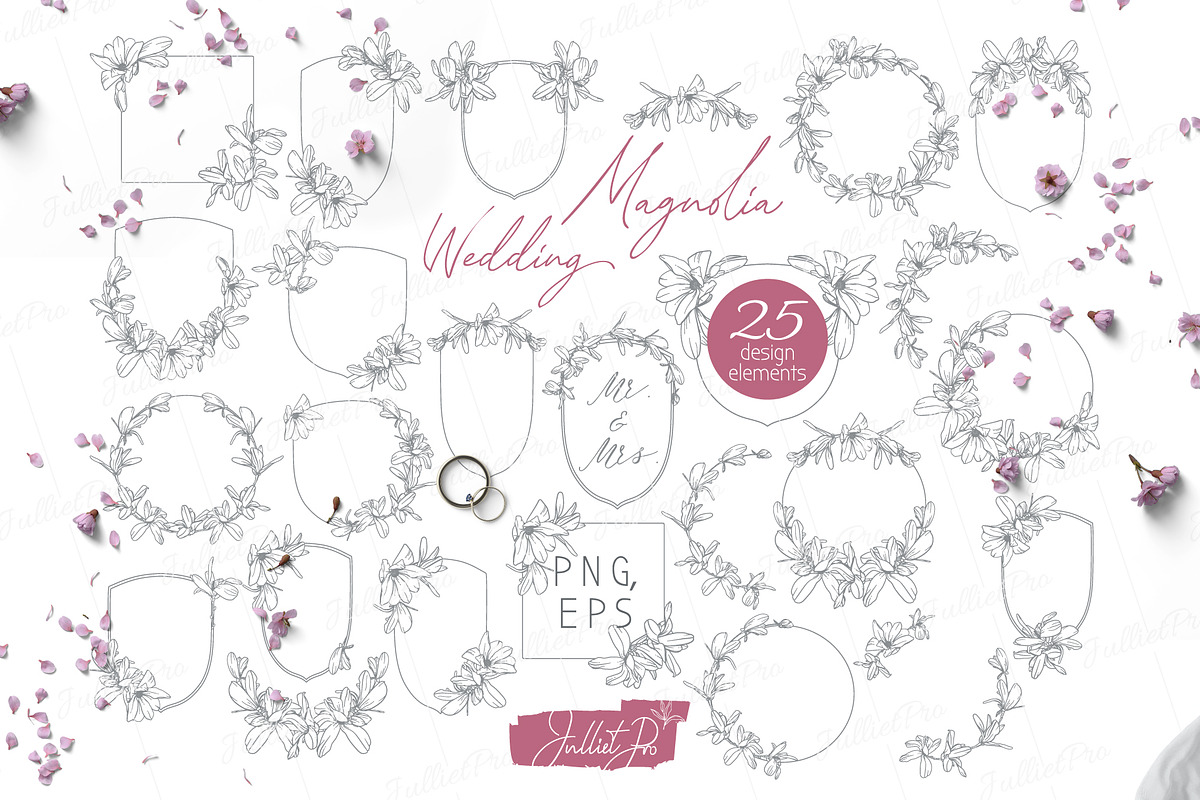 Sweet Magnolia Wedding, a Decorative Illustration by JuDesign (Photo 1 of 5)