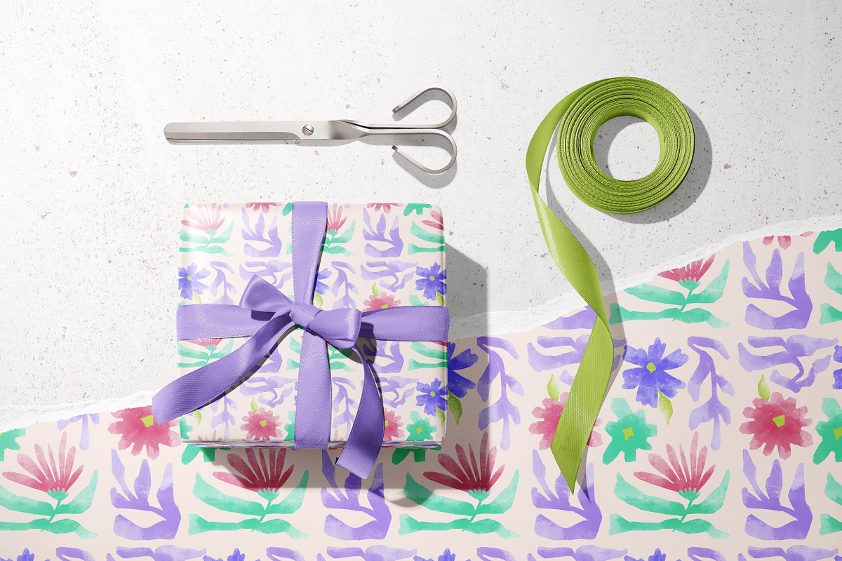 Applique Watercolor Floral Pattern, a Pattern Graphic by BAGIRA | Studio (Photo 2 of 6)