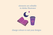 Book Lovers Cozy Reader Clipart, an Object Illustration by Ginny and Sam (Thumbnail 5 of 11)