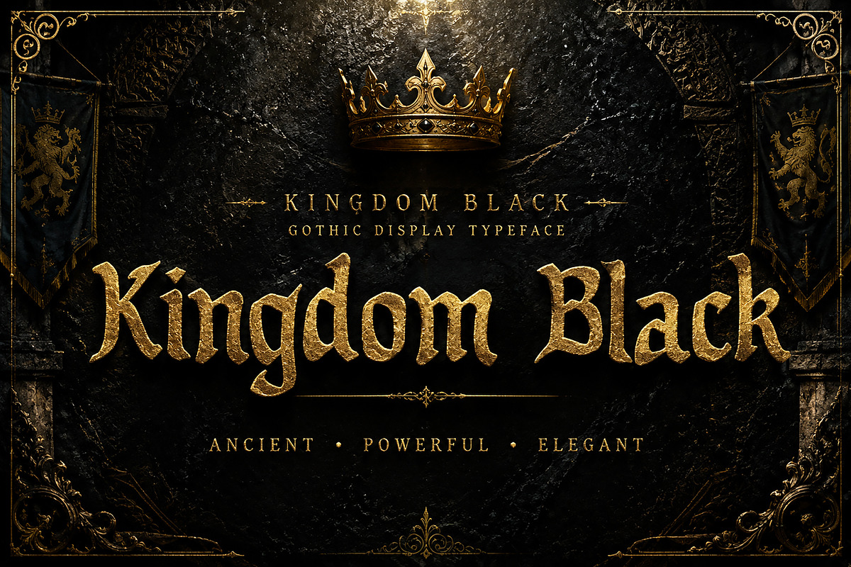 Kingdom Black – Gothic Blackletter, a Blackletter Font by Wow Magic (Photo 1 of 4)